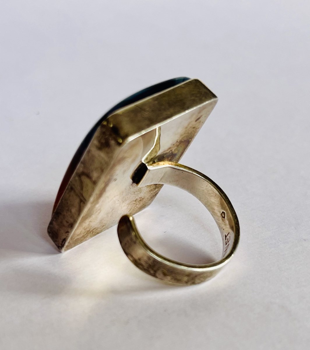 Solid Silver And Sardonyx Ring By Bonnet -photo-5